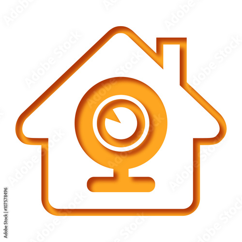 Logo maison et caméra.