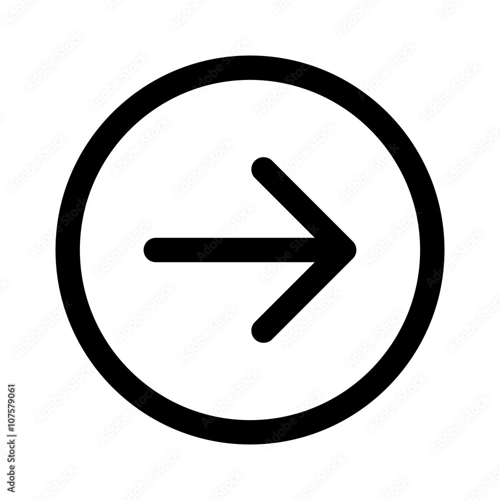 Rounded next arrow or right directional arrow line art icon for apps and websites Rounded next arrow or right directional arrow line art icon for apps and websites