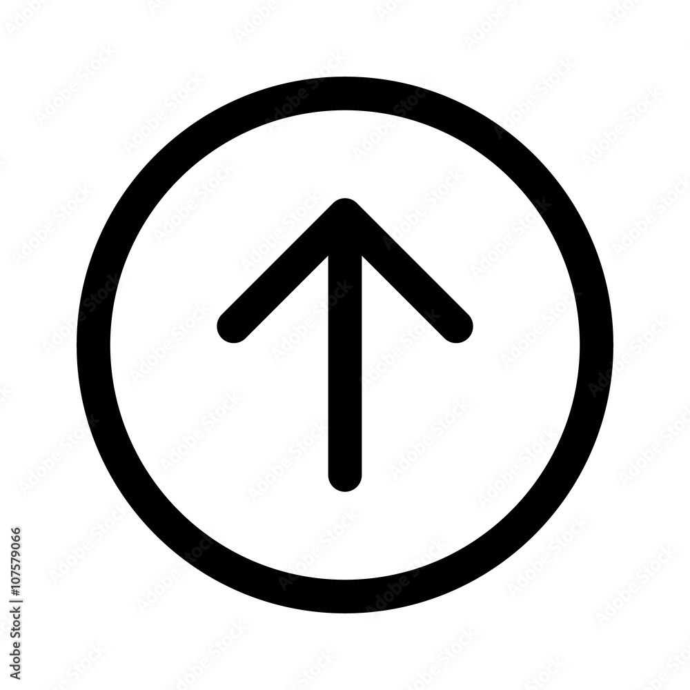 Rounded up arrow or up directional arrow line art icon for apps and websites Rounded up arrow or up directional arrow line art icon for apps and websites