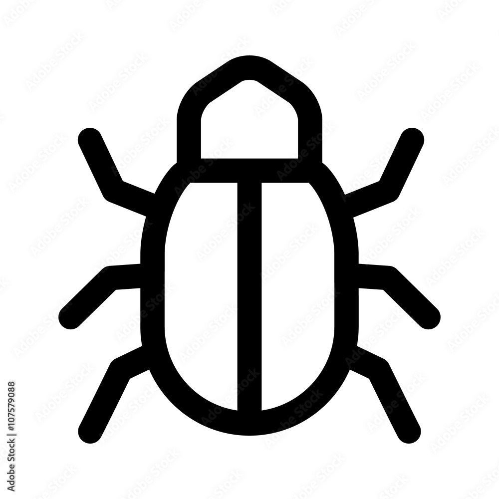 Software bug line art icon for apps and websites Software bug line art icon for apps and websites