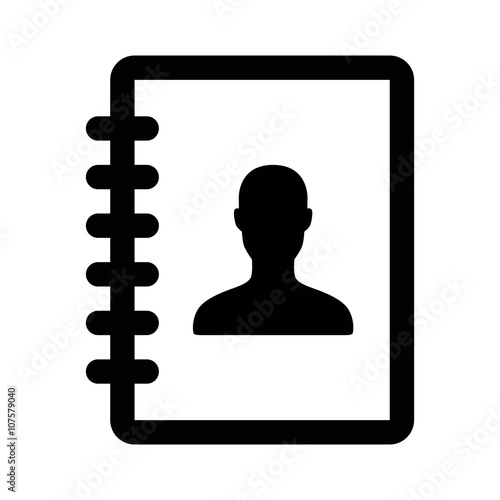 Email address book contact list line art icon for apps and websites