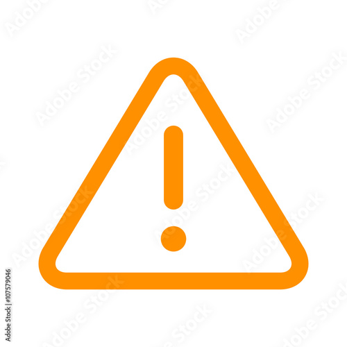 Alert warning or notification alert yellow line art icon for apps and websites photo