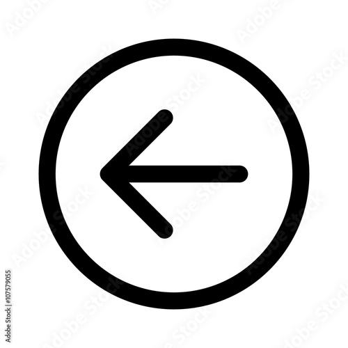 Rounded left arrow, back arrow line art icon for apps and websites photo