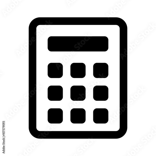 Calculator line art icon for apps and websites.