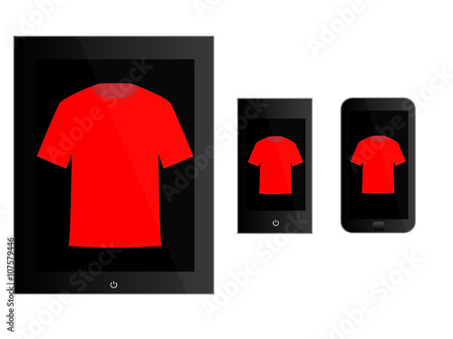 Black Mobile Devices with T-Shirt