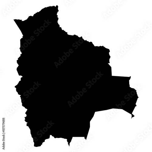 Bolivia black map on white background vector