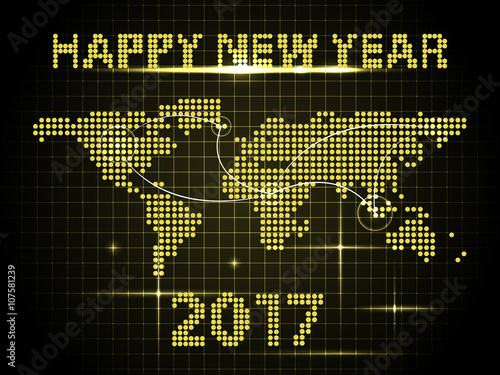 Global network connection concept. New Year celebration. Vector Illustration. EPS 10.
