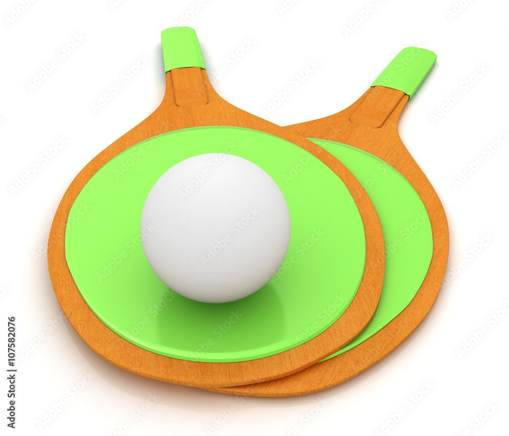 Rackets for playing table tennis. 3D rendering Rackets for playing table tennis. 3D rendering