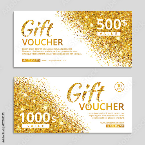 Gold voucher glitter background 1.