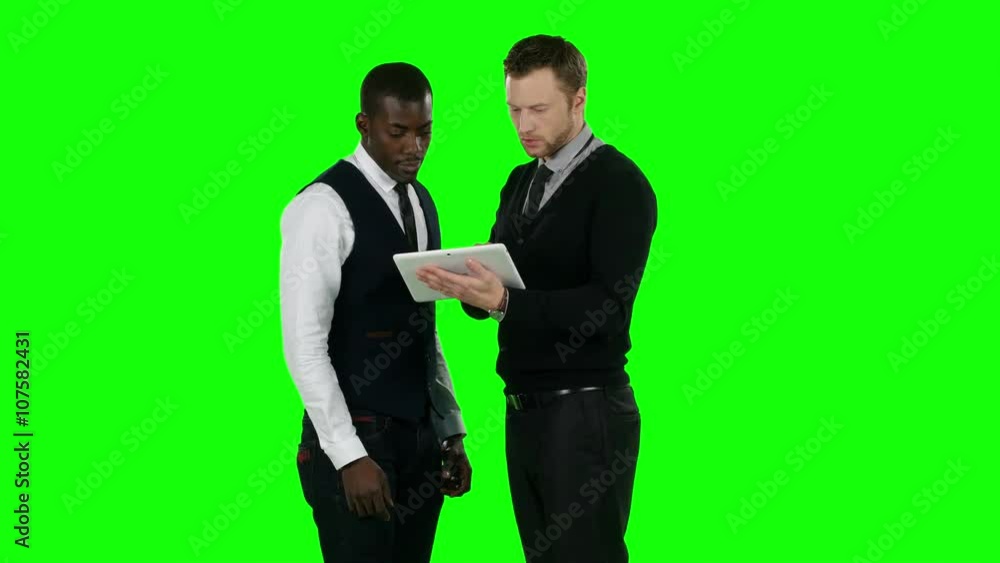 Business people working on a laptop. Green screen Business people working on a laptop. Green screen