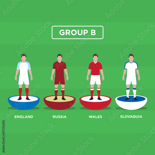 Figurine Football (Soccer), group B. Editable vector design. 