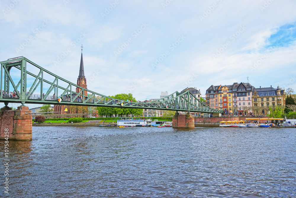 View on Bridge over Main River in Frankfurt am Main