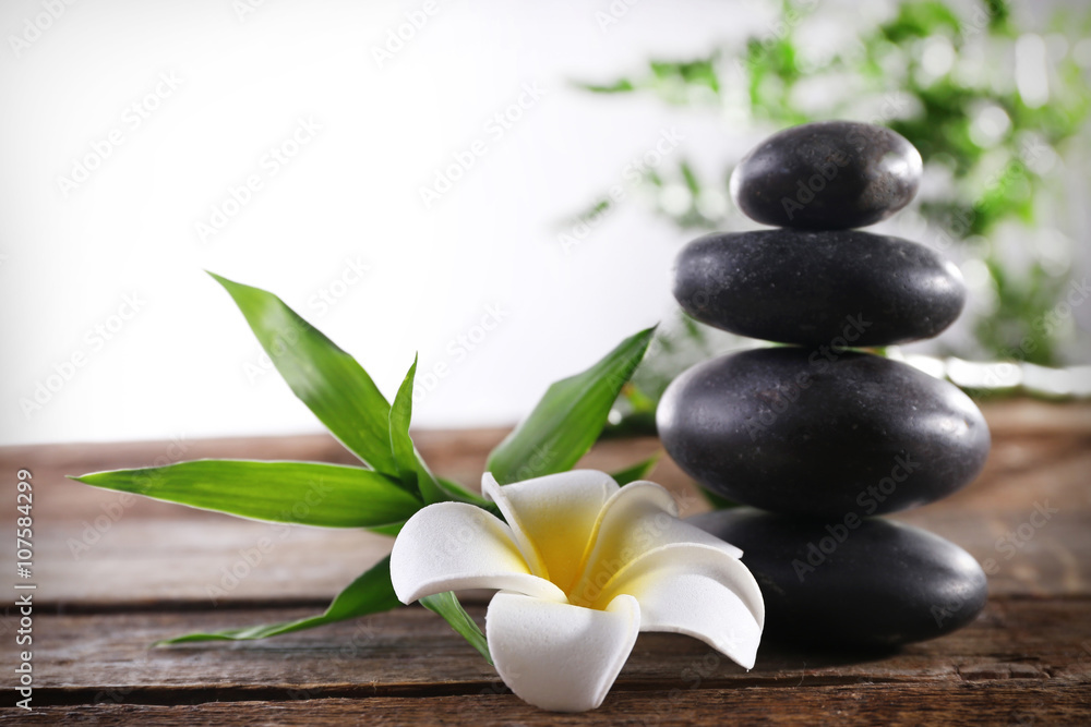 Obraz premium Beautiful spa concept on white background