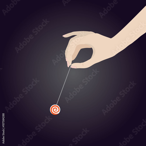 Hypnotising hand with a pendulum