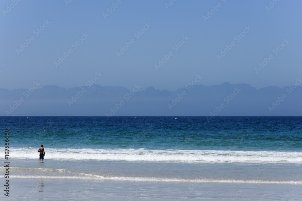 Beautiful seaside scenery and blue sky background