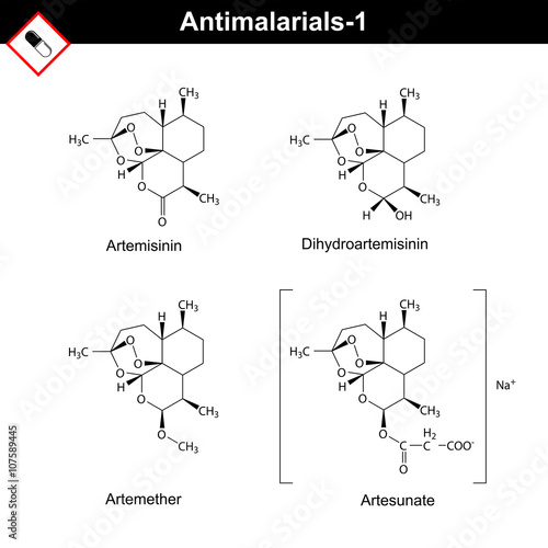 Chemical structures of main antimalarial drugs