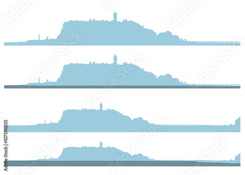 イラスト素材「江ノ島のシルエット」 photo