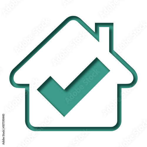 Logo maison et coche.