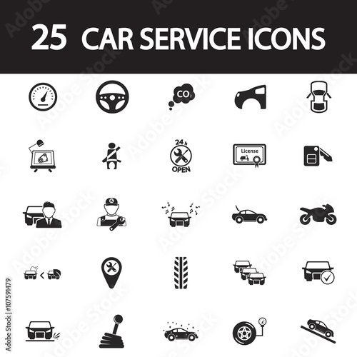 car service icons set