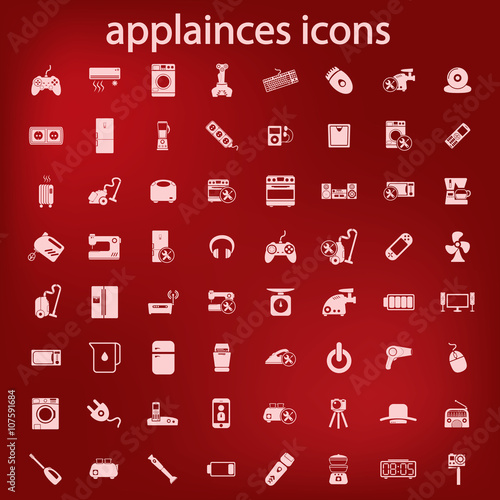 appliances icons set
