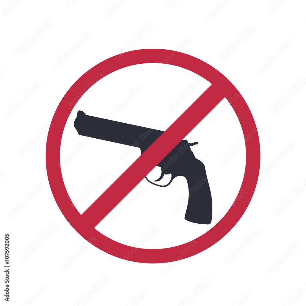 no guns allowed, no weapons sign with revolver, gun silhouette, vector illustration no guns allowed, no weapons sign with revolver, gun silhouette, vector illustration