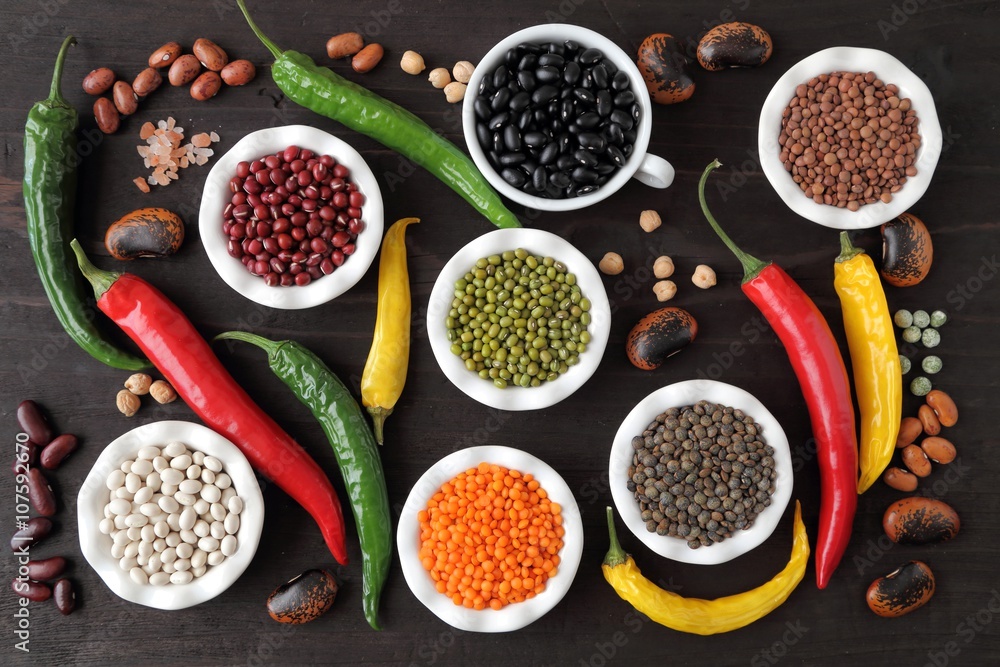 Lentils and beans. Lentils and beans.