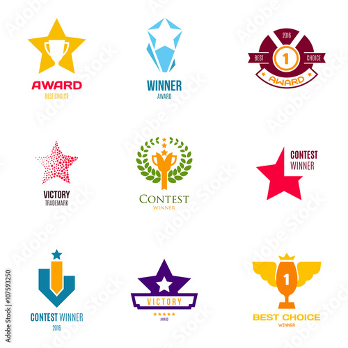 Vector Illustration, graphic elements  with award and trophy.
