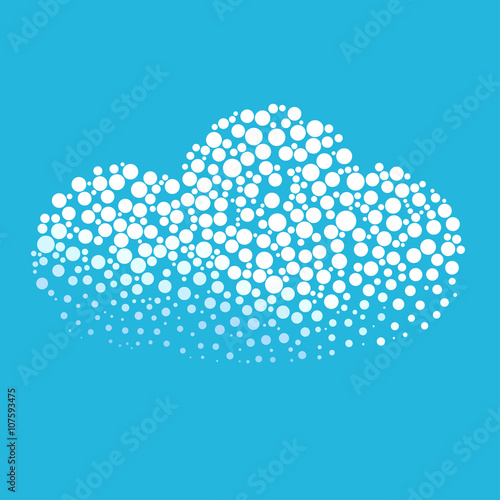 Cloud silhouette consisting of  circle.