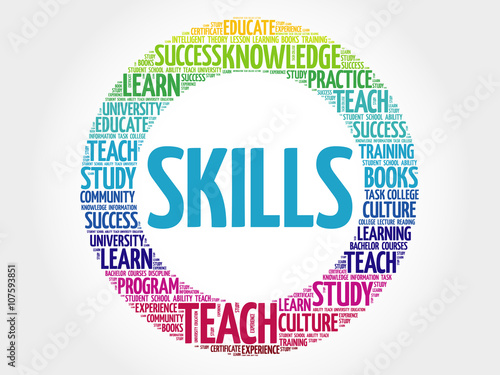 SKILLS word cloud, education concept
