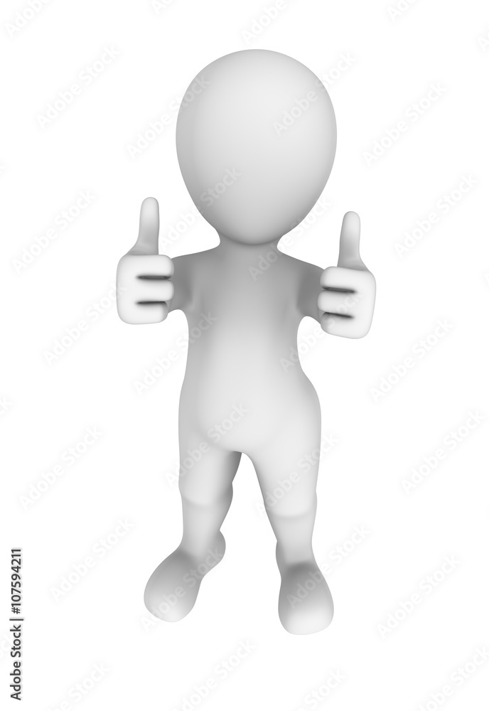 3d abstract human shows double thumbs up gesture 3d abstract human shows double thumbs up gesture
