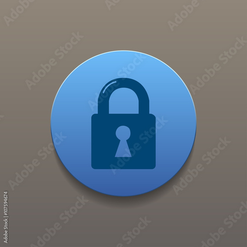 lock icon. Flat design style.
