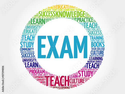 EXAM Word cloud education collage