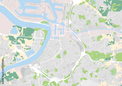 vector city map of Antwerp, Belgium