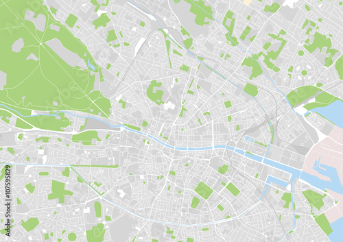vector city map of Dublin  Ireland