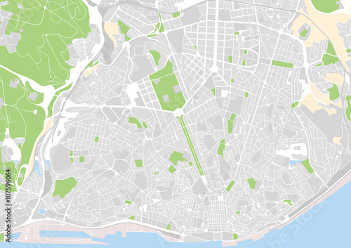 vector city map of Lisbon, Portugal
