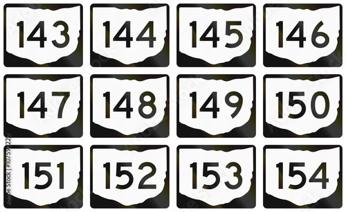 Collection of Ohio Route shields used in the United States photo