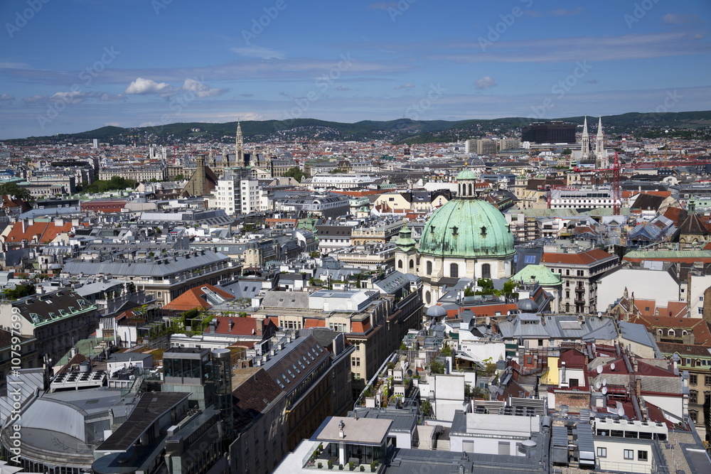 Aerial view of Vienna from Stephansdom
