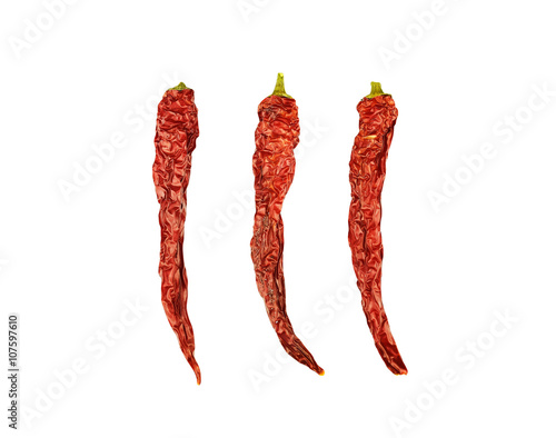 Wallpaper Mural Dried chili on white background
