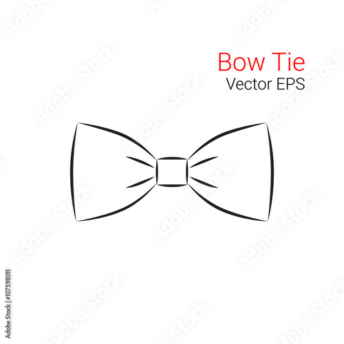 Bow Tie Vector flat Icon line style, isolated on white background.