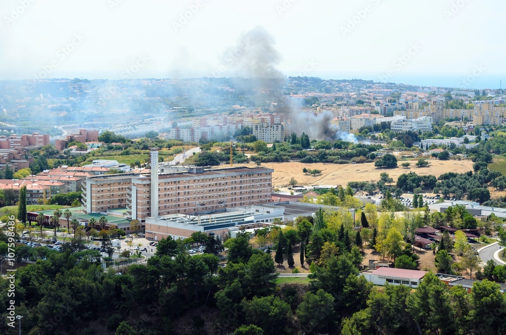 Obraz premium Aerial view from Christo Rei statue