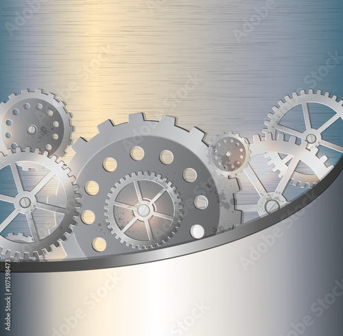 Metallic background with gears