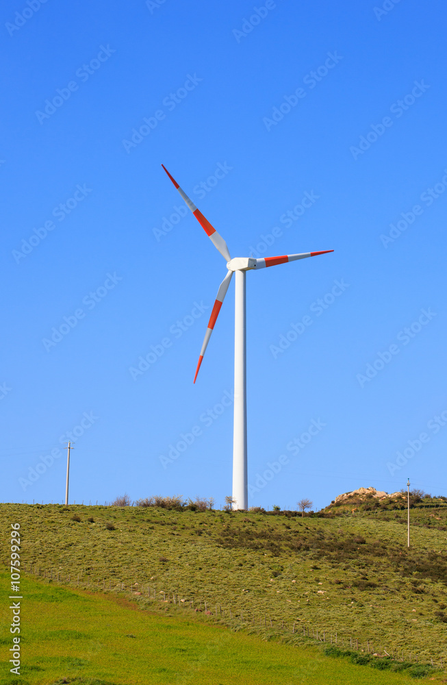 Wind turbines in the Sicily countryside Wind turbines in the Sicily countryside