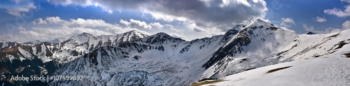 Panoramic view of the snow-covered western Tatra