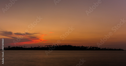  Island silhouette sunset Trad Province Thailand