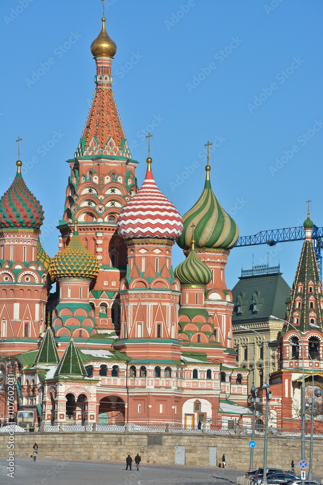 St. Basil's Cathedral on red square in Moscow.