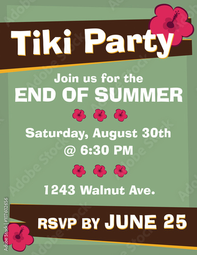Tiki Party Invitation
