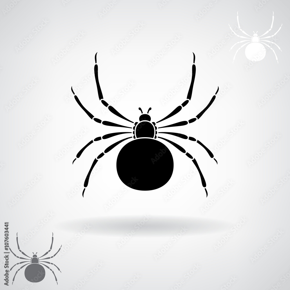 Black silhouette of a spider. Black silhouette of a spider.