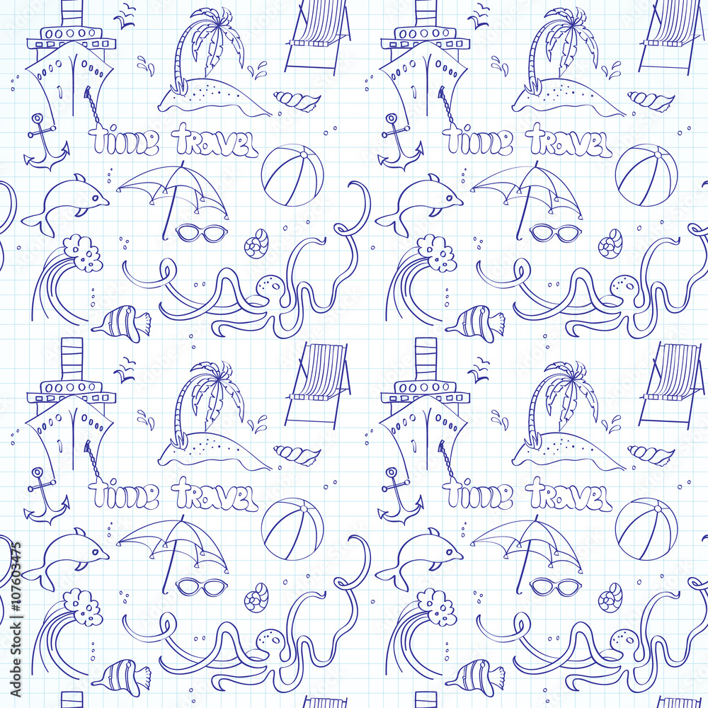 Fototapeta premium sea travel sketch