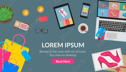 Banner in flat design style