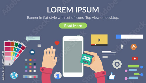Banner in flat design style